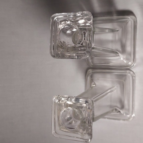 Glass Candle Holders Tall Stem Design Set of two - Picture 4 of 5